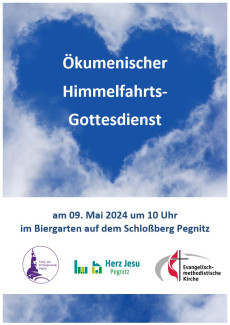 Herzliche Einladung zum ökumenischen Himmelfahrtsgottesdienst am 09.05.2024 um 10 Uhr auf dem Schloßberg.